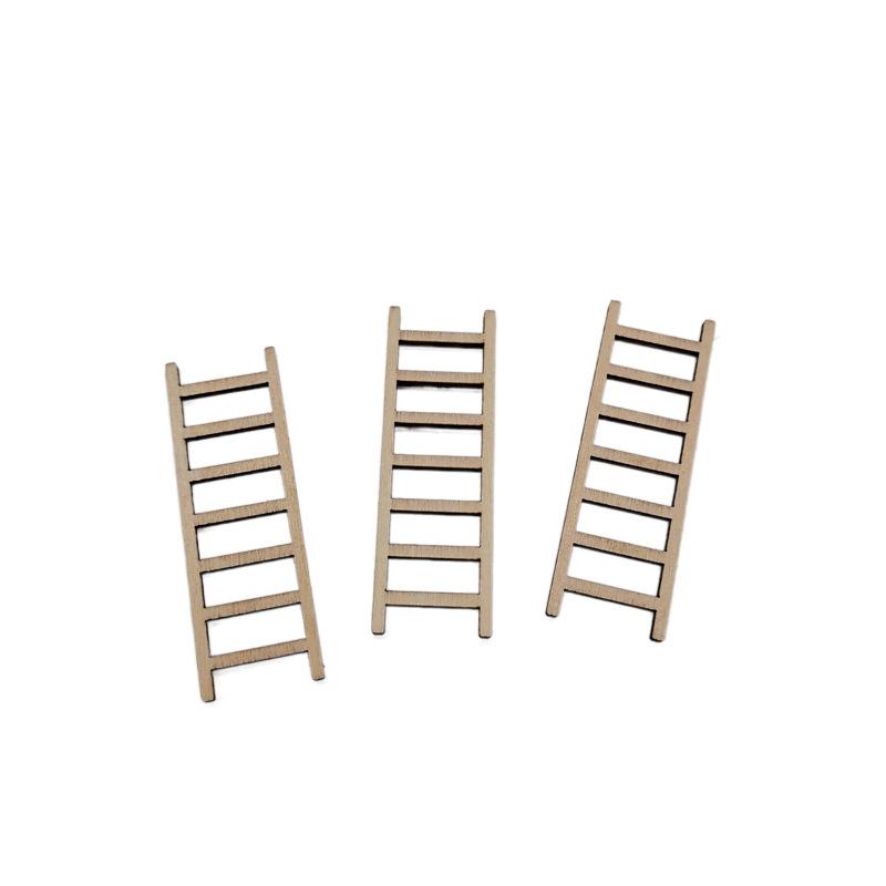 10pcs Mini Wooden Step Ladder Fairy Garden Ladder Furniture Miniature Ladder Dollhouse Ornament DIY Craft Accessory