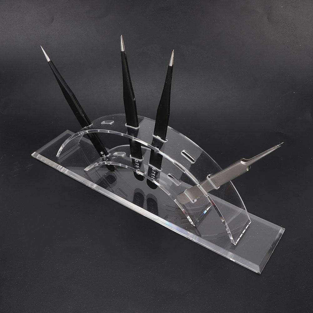 Acrylic Transparent 6 Holes False Eyelashes Grafting Tweezers Rack Display Stand Storage Rack