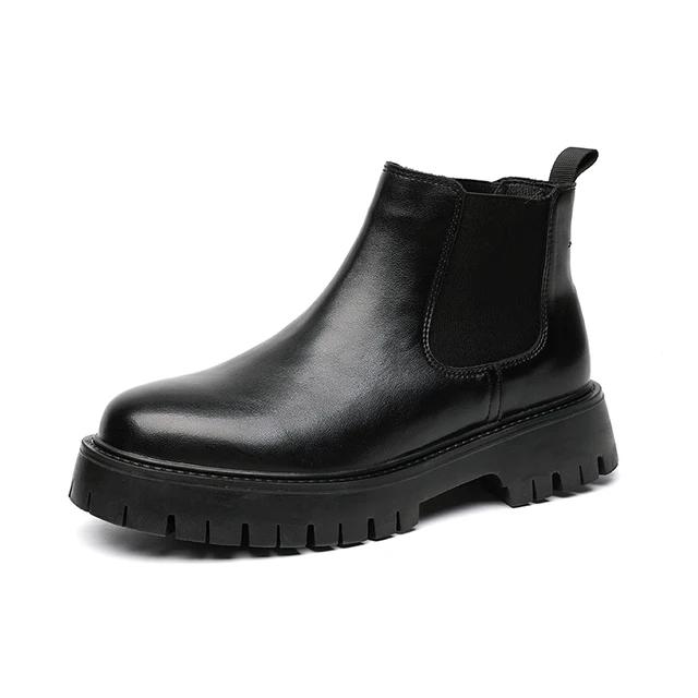 Fashion Boots Fashion Leather Gentleman Shoes Men Business Driving Shoes Handmade Black Party Flats Dress Shoes