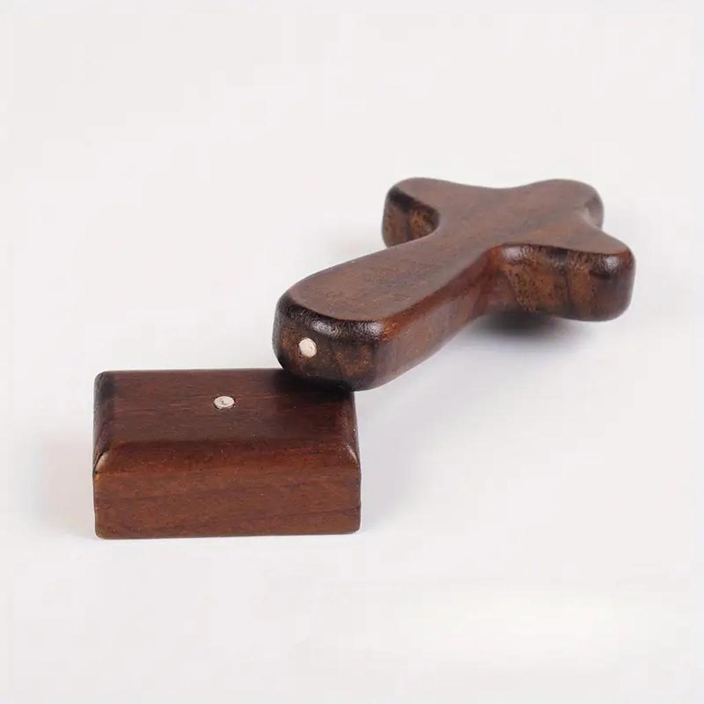 Wooden Cross Ornament Wooden Cross With Base Magnet Decorative Cross Wooden Crafts Ornament