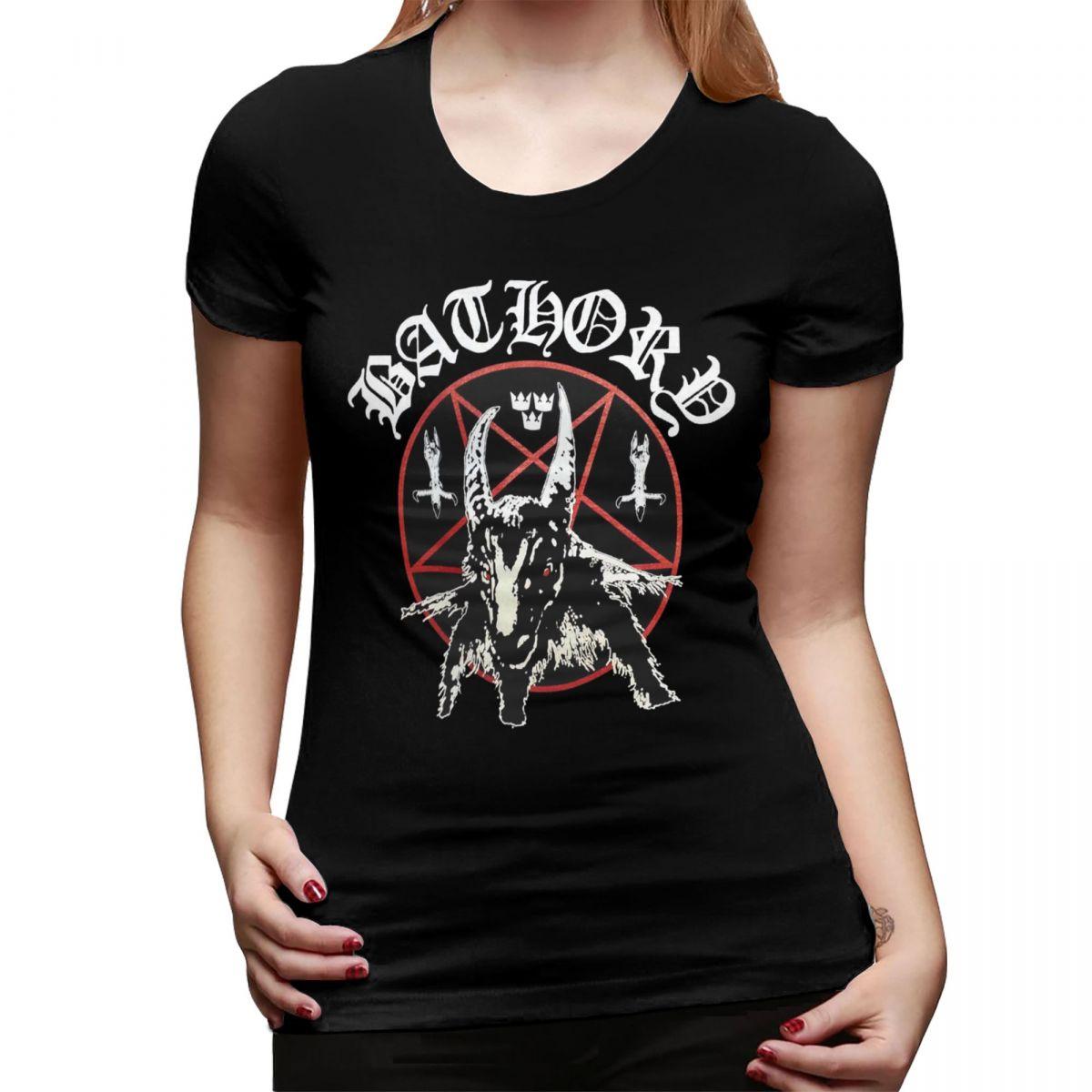 

Bathory Logo TShirt for Women ONeck Streetwear T Shirts Womens Short Sleeve Summer Clothes Tops 2XL