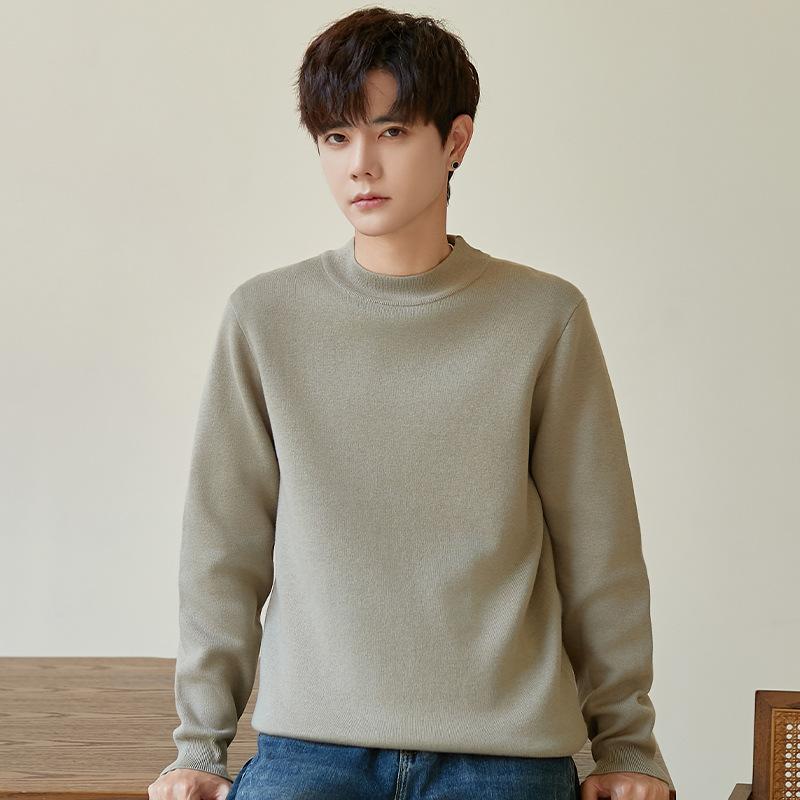 Gestrickter Pullover Herbst und Winter Verdickter Pullover Pullover Rundhals-Oberteil Vielseitige High-End Herrenbekleidung