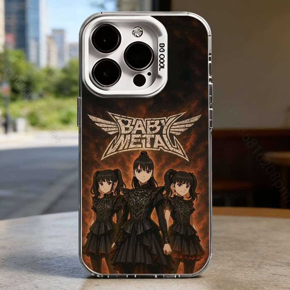 B-BABYMETAL R-Rock Band White Shockproof Phone Case For iPhone 17,16,15,14,13,12,11,Pro,XS,Max,Plus,Mini,SE