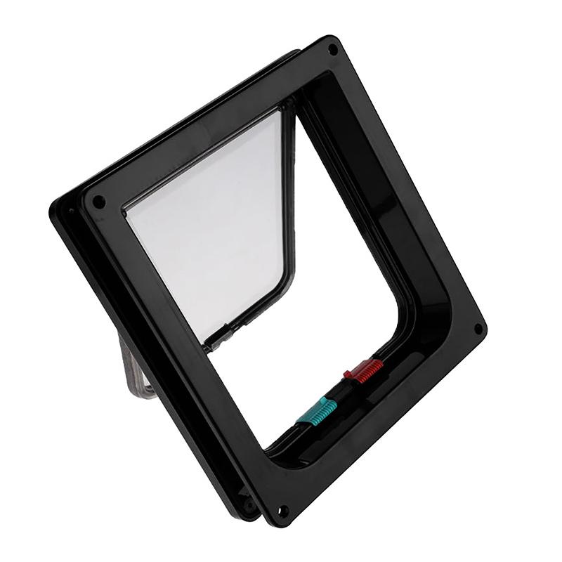 

Twoway Pet Door Plastic Products Cats Dogs Supplies Controll Free Exit Entry M чорний