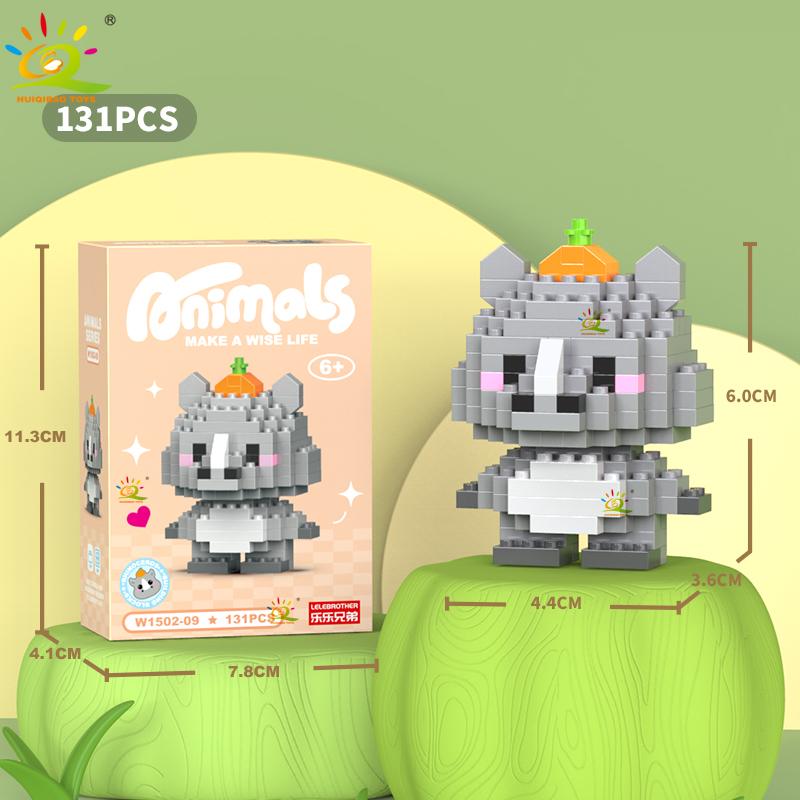 HUIQIBAO Mini Drăguț Anima Micro Blocuri de Construcție 3D Model Diamant LION Cărămizi DIY Jucării de Construcție Oraș pentru Copii Cadou