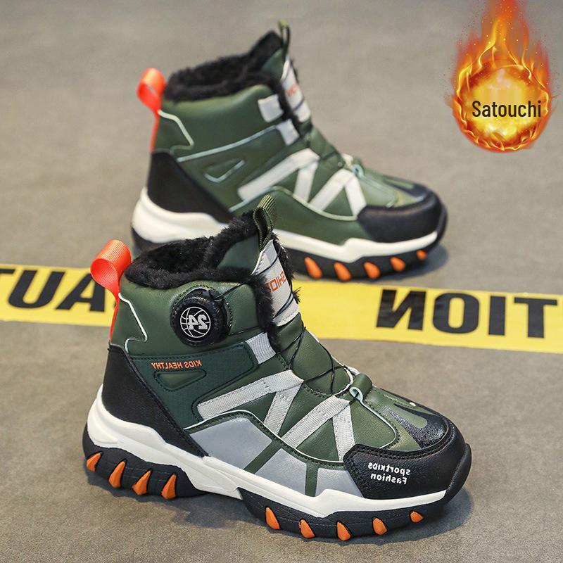 Kız Çocuk 2025 Kışlık Pamuklu Yüksek Bilekli Kar Botu - Kadife Destekli, Sıcak, Kalınlaştırılmış, Spor İçin Hazır, Dağcılık Ayakkabısı