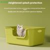 Extra Large Cat Litter Box;Semi-Enclosed & Open Design, Anti-Splash Cat Toilet with High Sides