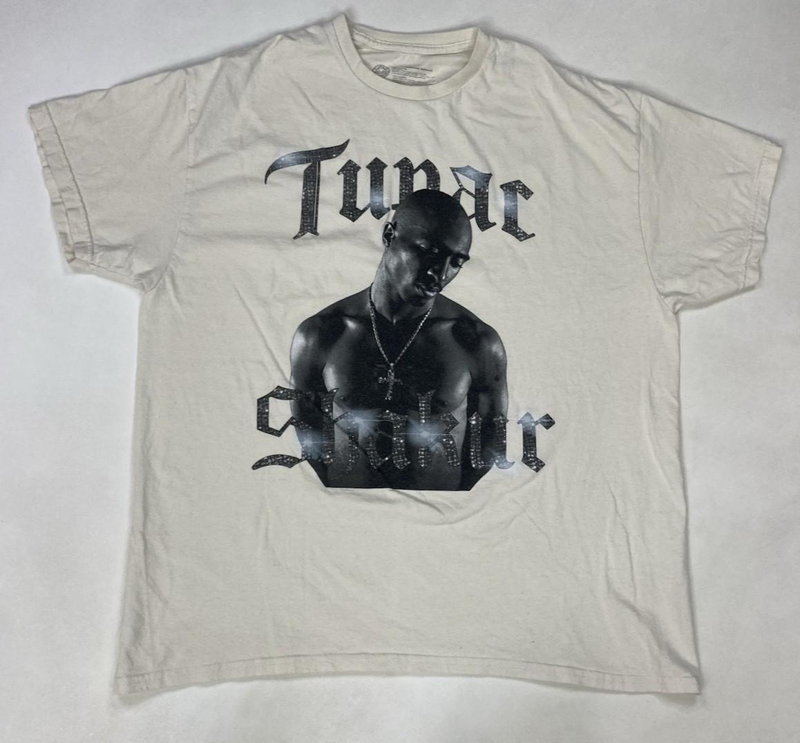 Cross Colours 2pac Tupac Shakur Retro Graphic T-shirt Men XL Ivory Music M