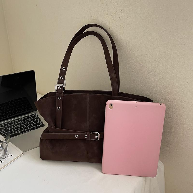 Trendy Fashion Simple Belt Buckle Retro Women's Underarm Bag Elegant Shoulder Bag Very Suitable for Daily Life, Shopping, and Women's Holiday Gifts