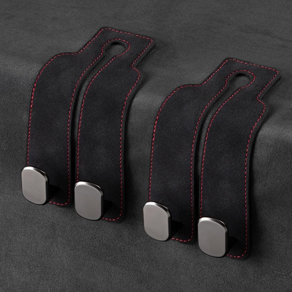 Universal Metal Car Seat Headrest Hook 2 in 1 Soft Leather Car Seat Back Hook for Purse Bag Backpack Double Hook Car Seat Hanger