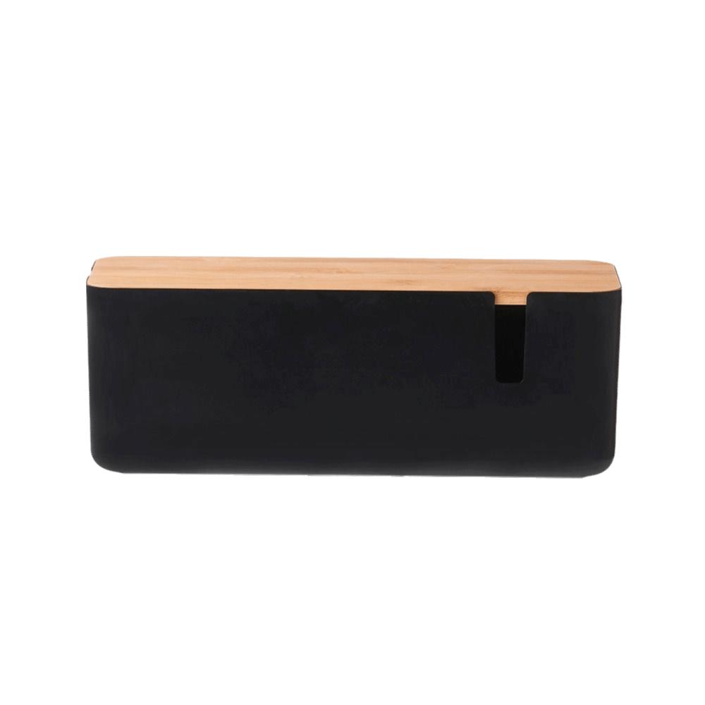 With Wooden Lid Household Cable Management Box Plastic Power Cord Case  Charger