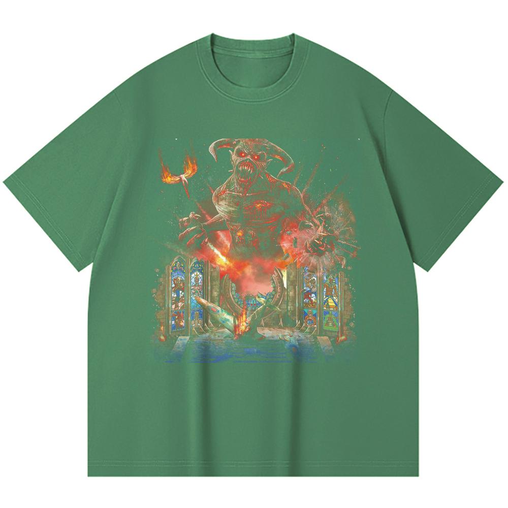 230 Gsm 100% Cotton Heavy Metal T-Shirt  Rock Band Popular Music Print Unisex Heavy Cotton T Shirt