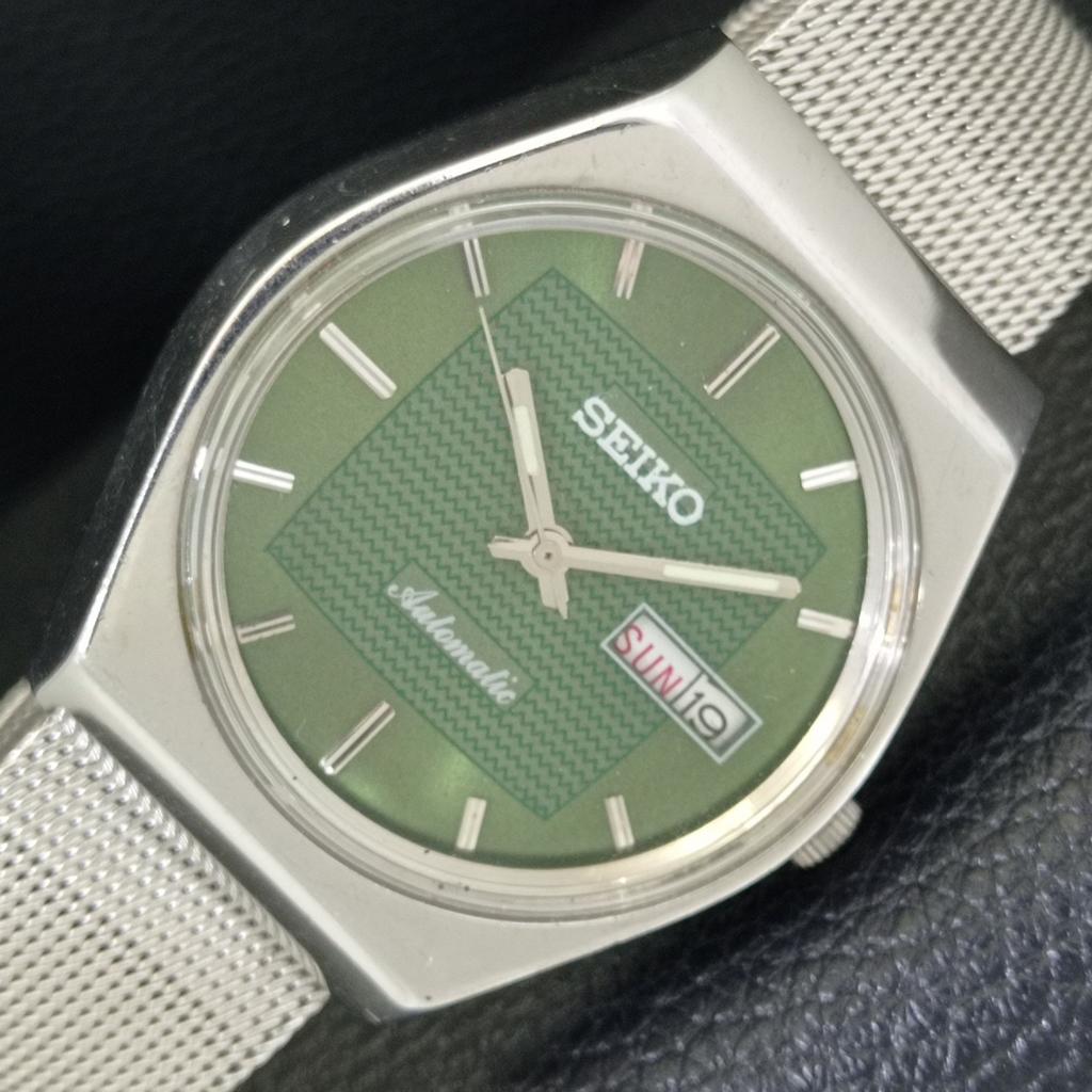 

SEIKO AUTOMATIC JAPAN MENS 6309A VINTAGE GREEN COLOR DIAL WATCH a701269-5 R206a-a701269