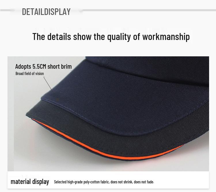 Lightweight Breathable Anti-Bump Cap with PE Shell for Impact Protection and Safety