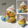Home Office Desk Decor Duck Funny Figurine Small Resin Crocheting Statue Collectible