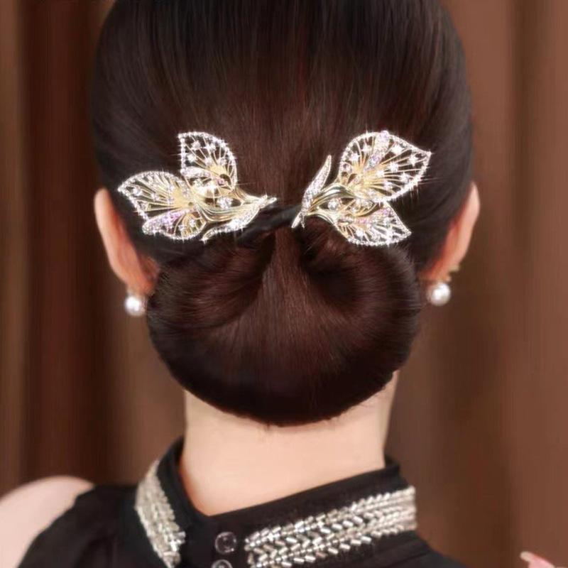 Ins Style Elegant Lazy Hair Curler Fshion Flower Fashion Flower Roller Hair Curler Lazy Hairpin Butterfly Hair Clips For Girls