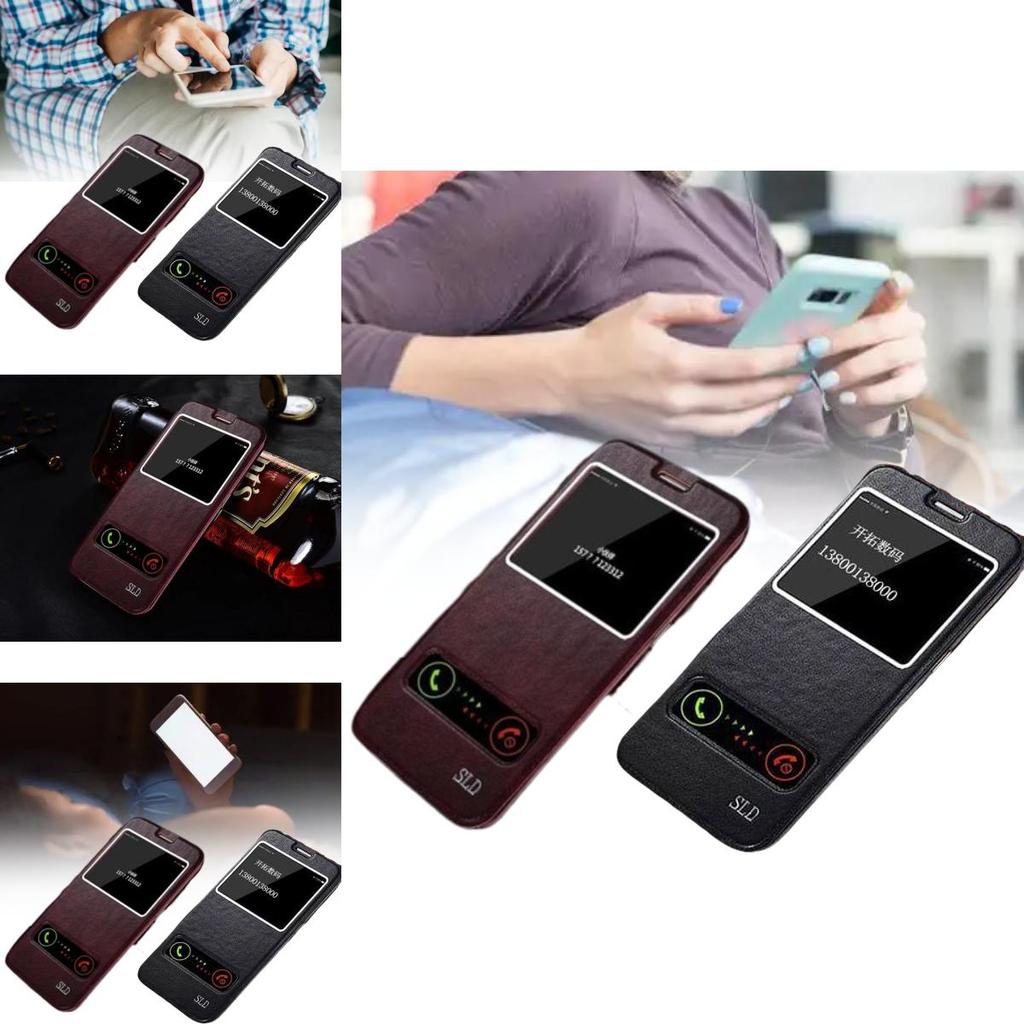 For Samsung S6 S7 S7edge S6edge Leather Phone Shell With Dropresistant Dual Opening Flip Cover For Daily Use
