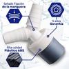 Space Saving Washing Machine Drain Connector Double Outlet Y Design for 40mm Pipe Installation Plastic and Metal Texture