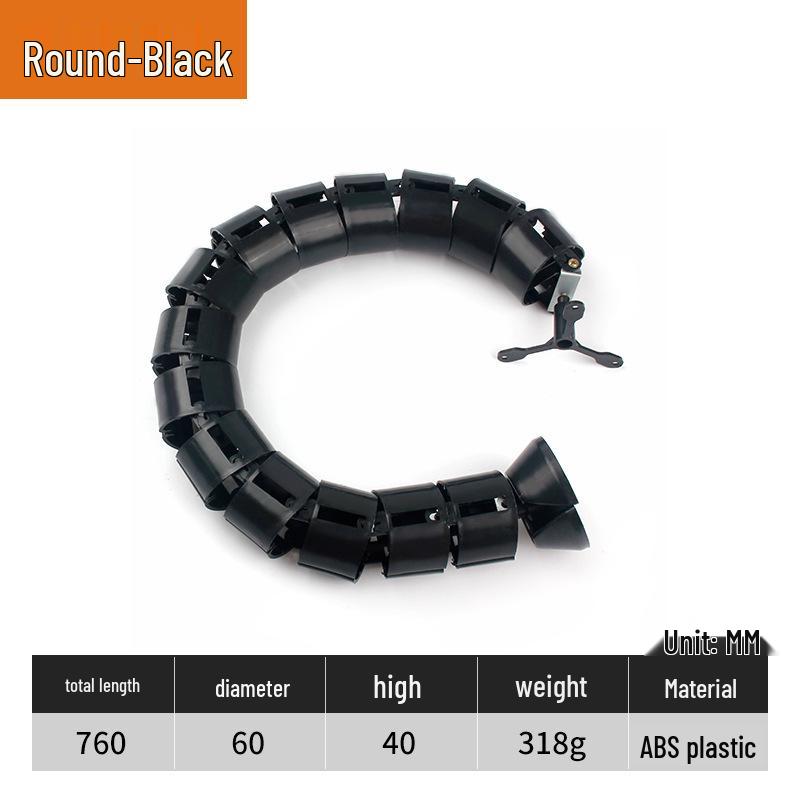 Snake-Shaped Under-Desk Cable Management Tube and Concealer Tray for Office Desks and Conference Tables