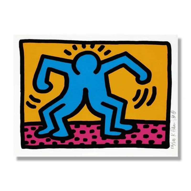 Abstract Keith Artwork Funny Dancer Clown Wall Art Canvas Painting  Nordic Posters and Prints for Living Room Decor  Modern Wall