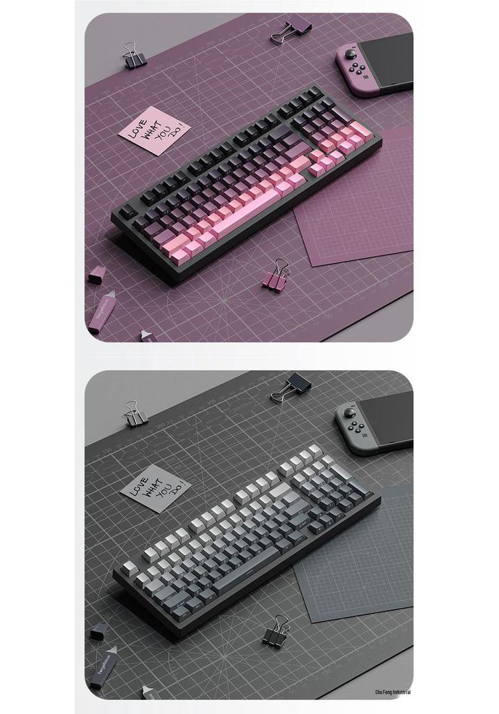 RuiYi F98 Wired 98-Key Mechanical Keyboard, Hot-Swappable, Side-Printed, Full-Key Anti-Ghosting, Office/Gaming.