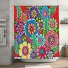 Rideau de douche floral Motif botanique Décor de salle de bain Impression de fleurs de la nature Tissu imperméable Doublure Style Ferme Rustique Vintage