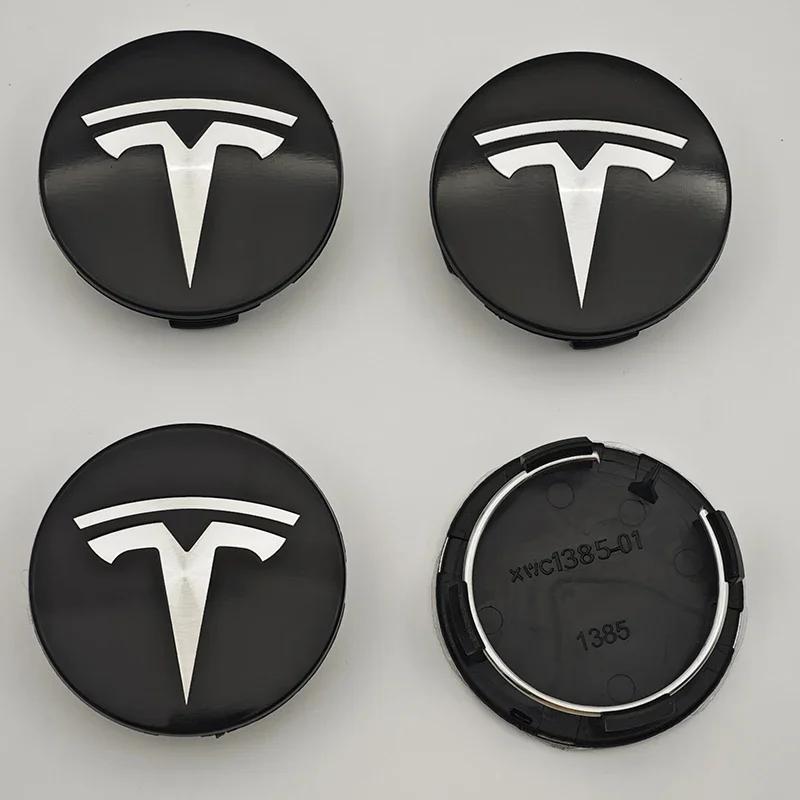 Car Sticker Tesla 56mm ABS Tesla Wheel Center Hub Cap Emblem Logo Car Rims Cover Hubcap For Tesla Model 3 Y X S Original Badge A