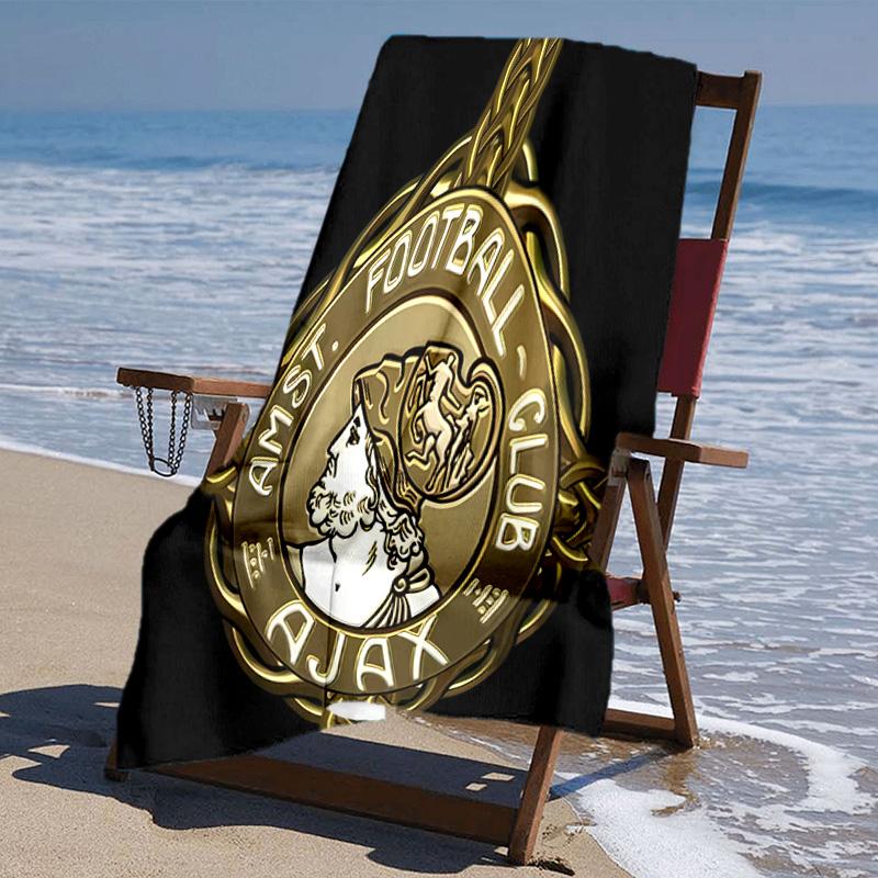 proof beach towel with AFC Ajax pattern - soft,absorbent,quick-drying,machine washable - perfect for swimming,camping,bathing
