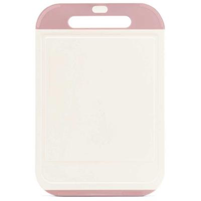 MUAMUA Cutting Board Dishwasher Safe Non-Slip Rubber Heat Resistant Double-Sided Meat Use Antibacterial Kitchen Supplies Camp Pink M Size Edge Design
