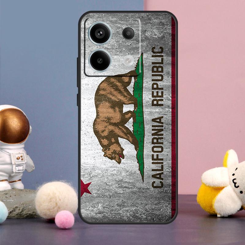 California Flag Case For Xiaomi Redmi Note 14 9 10 11 12 13 15 Pro Plus Redmi 15 15C 14C 10C 12C 13C Cover
