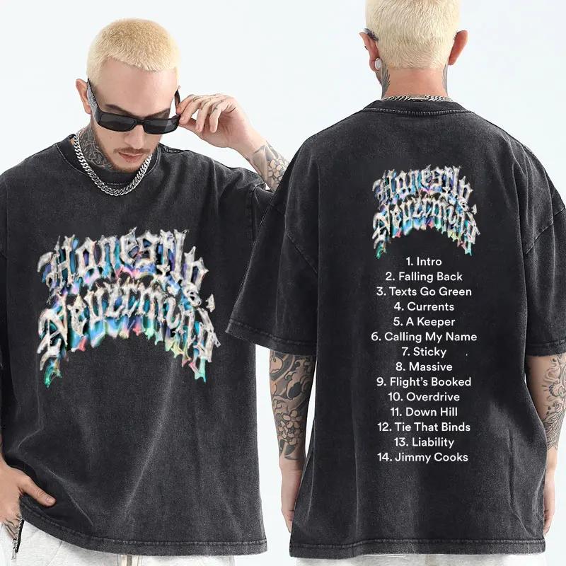 Rapper Drake Album Honestly Nevermind Graphic T Shirts Mens Womens Trend Hip Hop Loose Tshirt Fashion Vintage Washed Tshirts