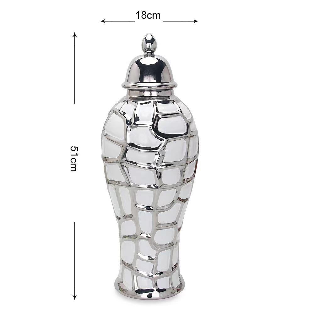 home decor vases Ceramic electroplated general jar Nordic flower vase handicraft decoration foyer soft decoration storage jars