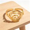 Stainless Steel Metal Spiral Line Open Rings For Women Men Minimalist Gold Color Circle Geometric Finger Ring Jewelry Gifts