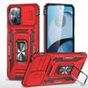 Armor Series For Motorola Moto G54 5G Case PC+TPU Kickstand Phone Cover with Slide Lens Protector
