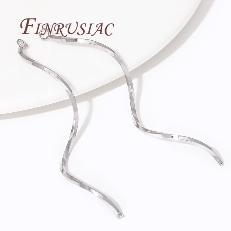 Earrings Making Supplies 18K Gold Plated S Shape Wavy Earwire Earring Charms Connector For DIY Jewelry Accessories