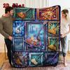 Cyberpunk Musical Instruments 2D Flat Pattern Flannel Blanket, High Quality All Seasons, Home Decor, Warmth and Comfort, Perfect for Christmas Gifts.