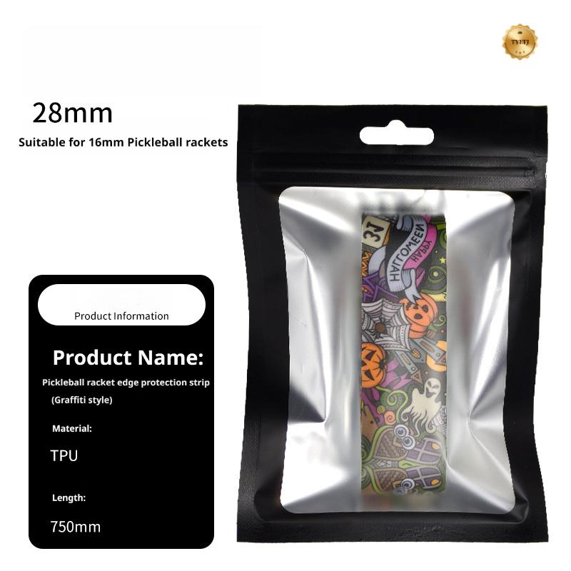 Pickleball Paddle Edge Protection Strip Graffiti Cool Pattern Edge Tape Paddle Frame Protector Anti-Chip Edge Protective Strip