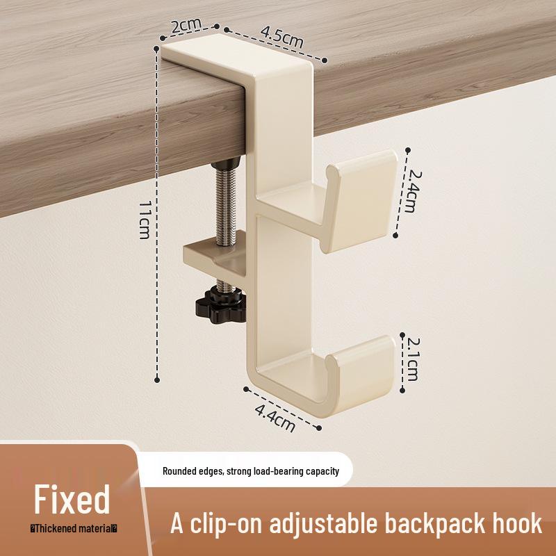 Student Desk Backpack Hook - No Drill, Strong Hold, No-Trace Hanging for Dorm or Office.