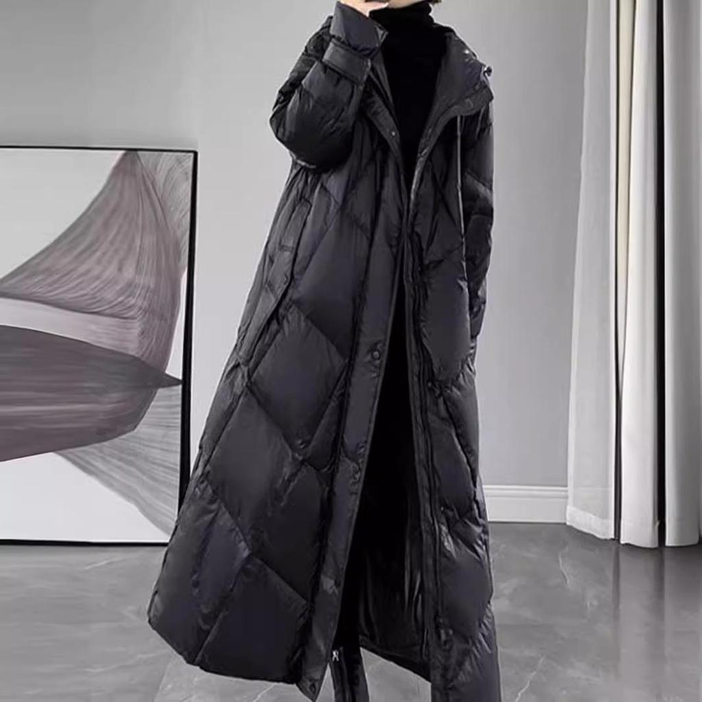 Damen Übergröße Dicke Winter Baumwolljacke, Koreanischer Stil Mittellanger Mantel