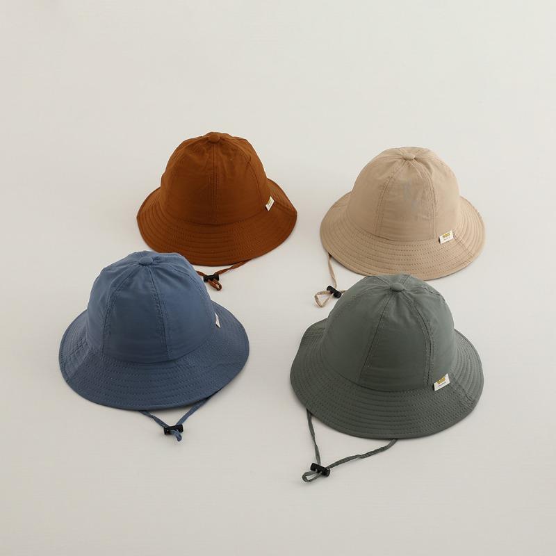 Kids Hats 48-50cm 1-3 years Spring summer Fashion Solid Color Sun Hat for Boys Girls Bucket Hat Baby Fisherman Cap
