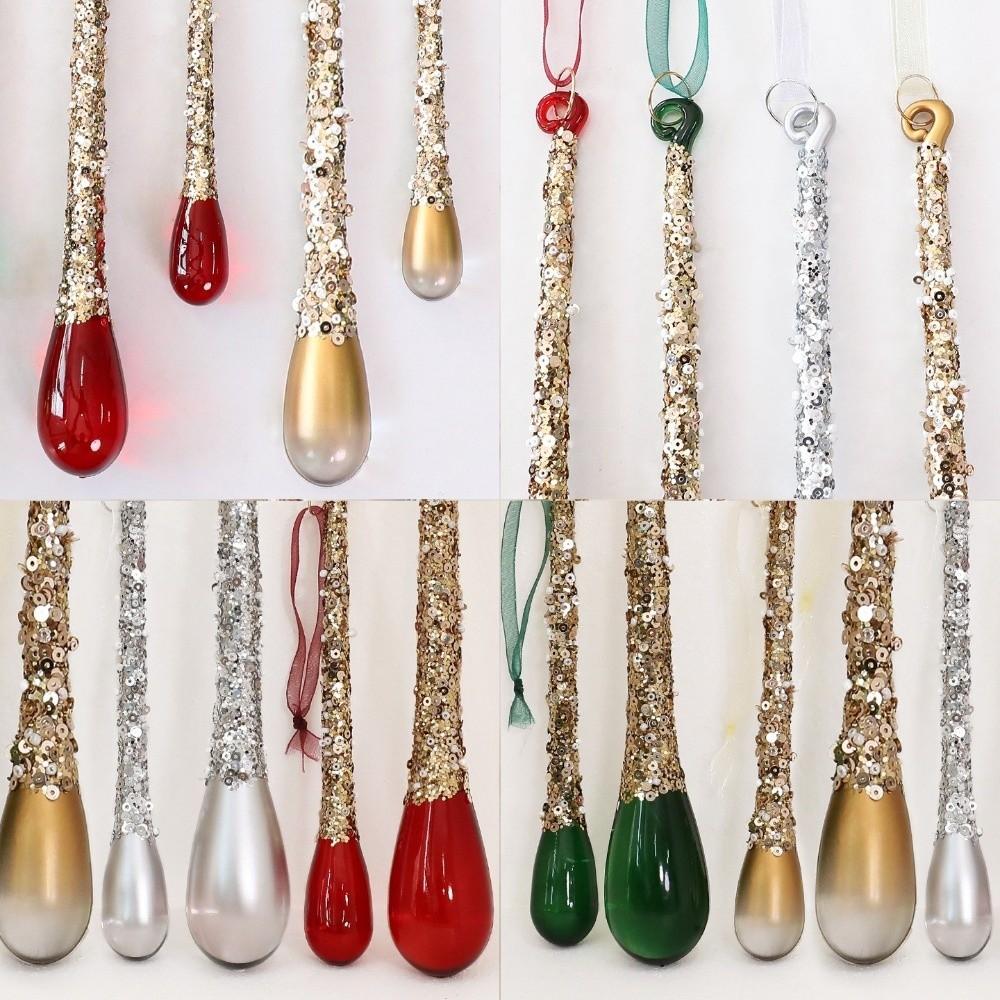 Glittery Christmas Tree Icicle Pendants Crystal Clear DIY Christmas Decoration Holiday Ornament