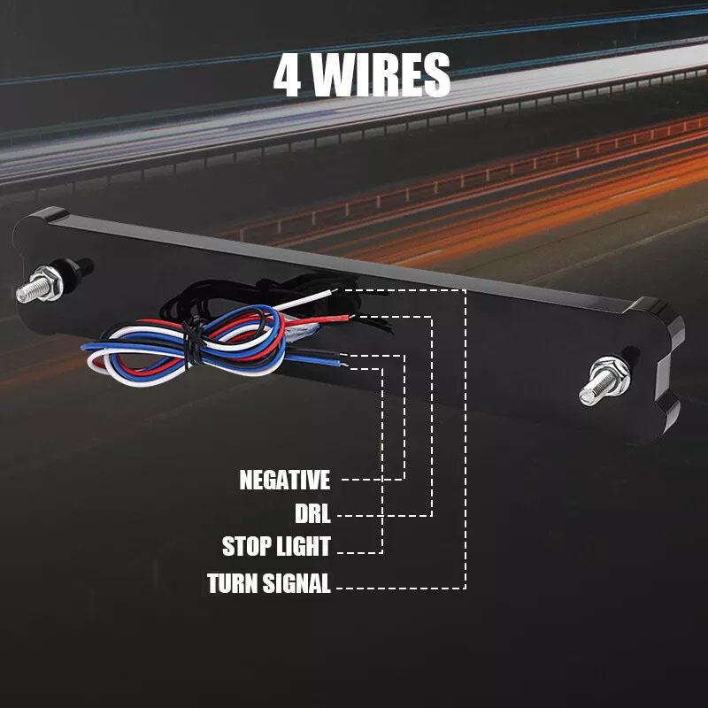 3 In 1 Motorcycle Led Tail Light Sequential Turn Signal Lamp Brake Stop Lights For Moto Pickup Truck Trailer Cargo RV 12V 24V