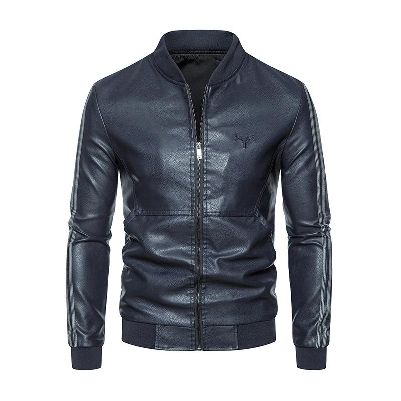 Autumn and Winter New Men's Casual Jackets Trend Versatile Leather Jackets Men's Casual Jackets Pu Jackets for Men