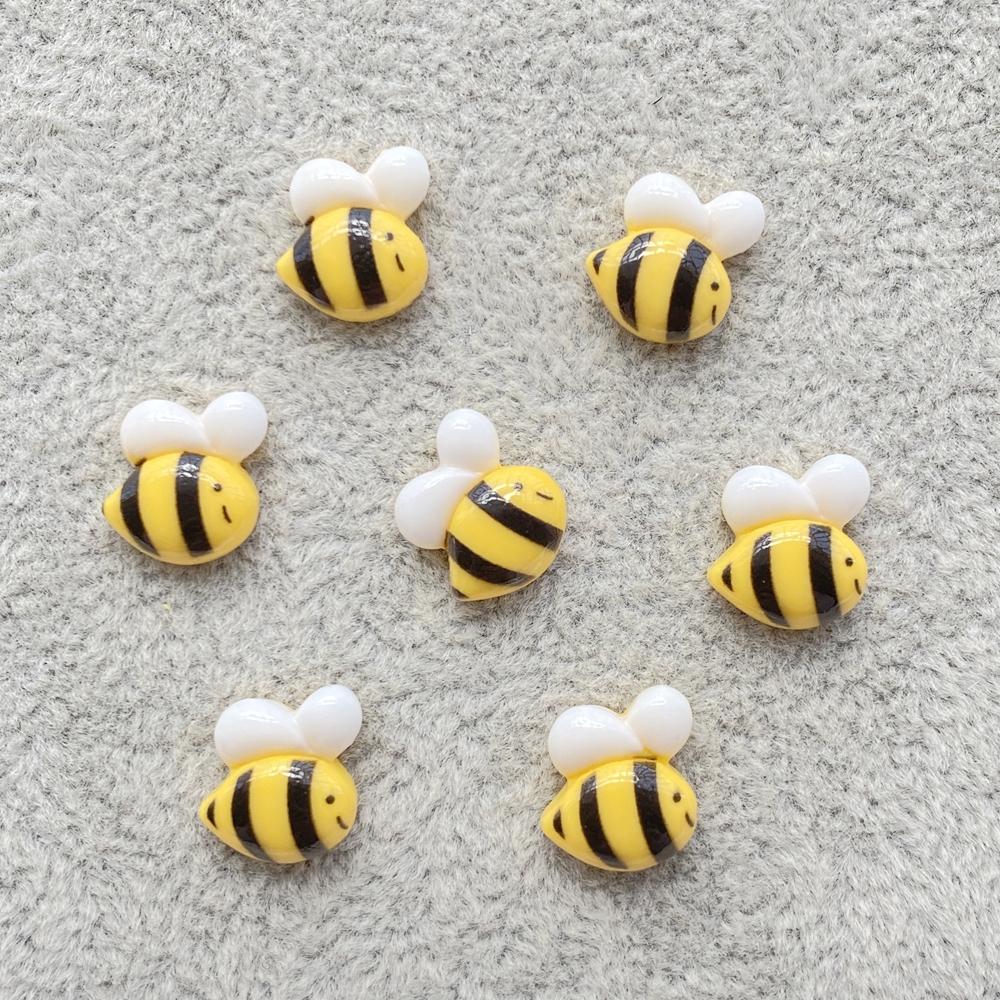 20Pcs Cute Mini cartoon bee and honey jar Nail Art Resin Designer Charms DIY Craft For Nail 3D Decorations Jewelry