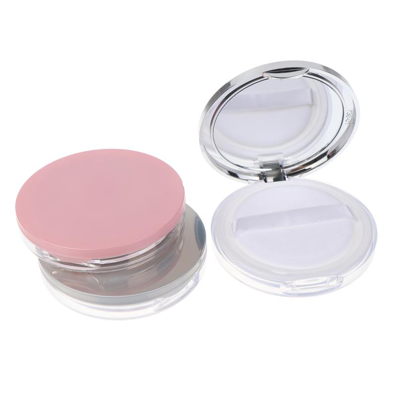 1Pcs Loose Pot Travel Makeup Jar Sifter Container 3-5G Portable Ultra-Thin Plastic Powder Box With Mirror And Powder Puff