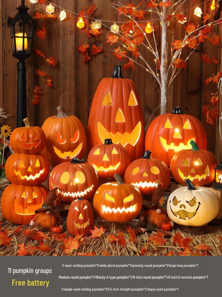 Luminous Halloween Pumpkin Lantern Decoration - Large Outdoor Display for Shopping Malls and Events