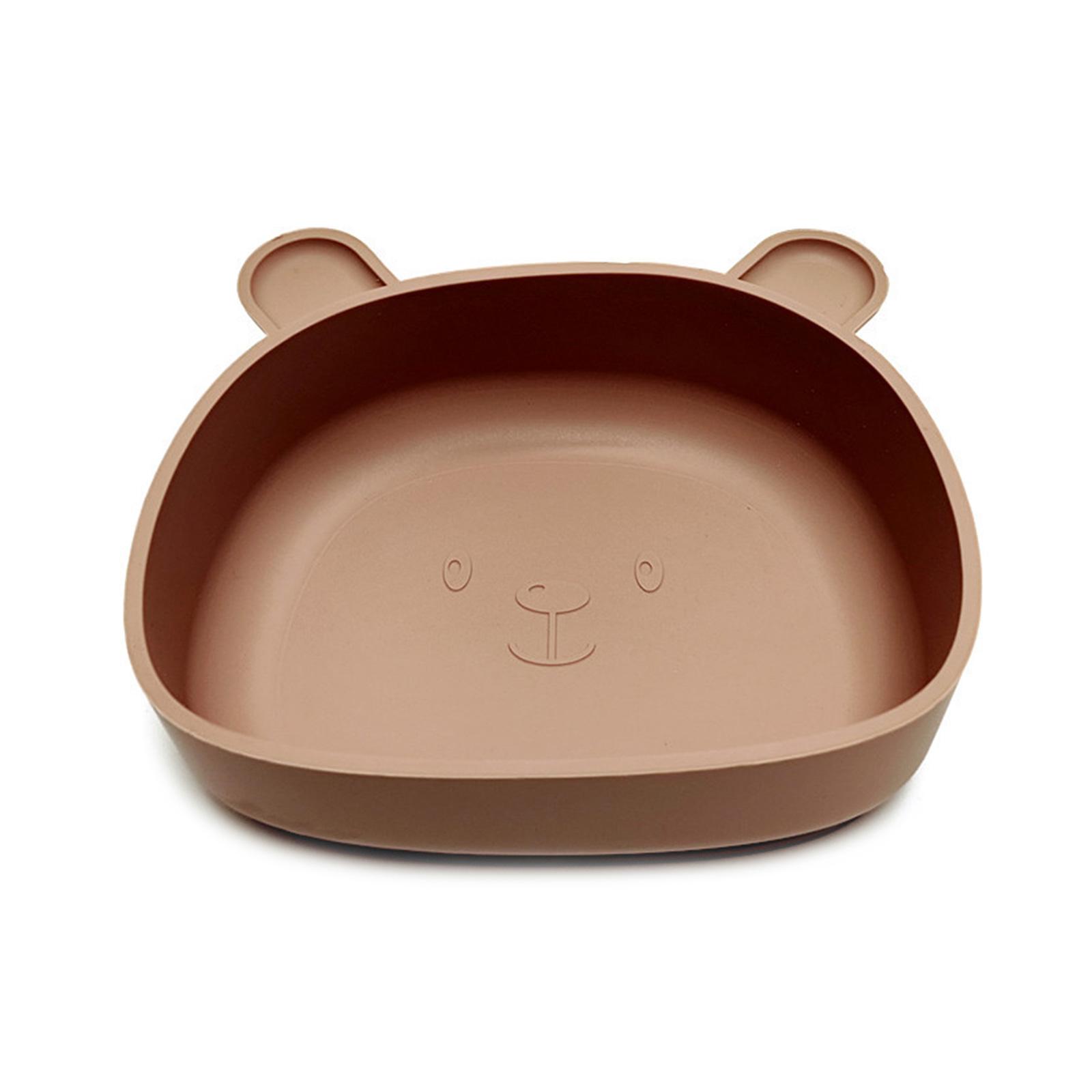 

Мультяшный медведь Малыши учатся есть Обеденная тарелка Силиконовая присоска Чашка Анти-ожоговая посуда для детей 6+ месяцев 1