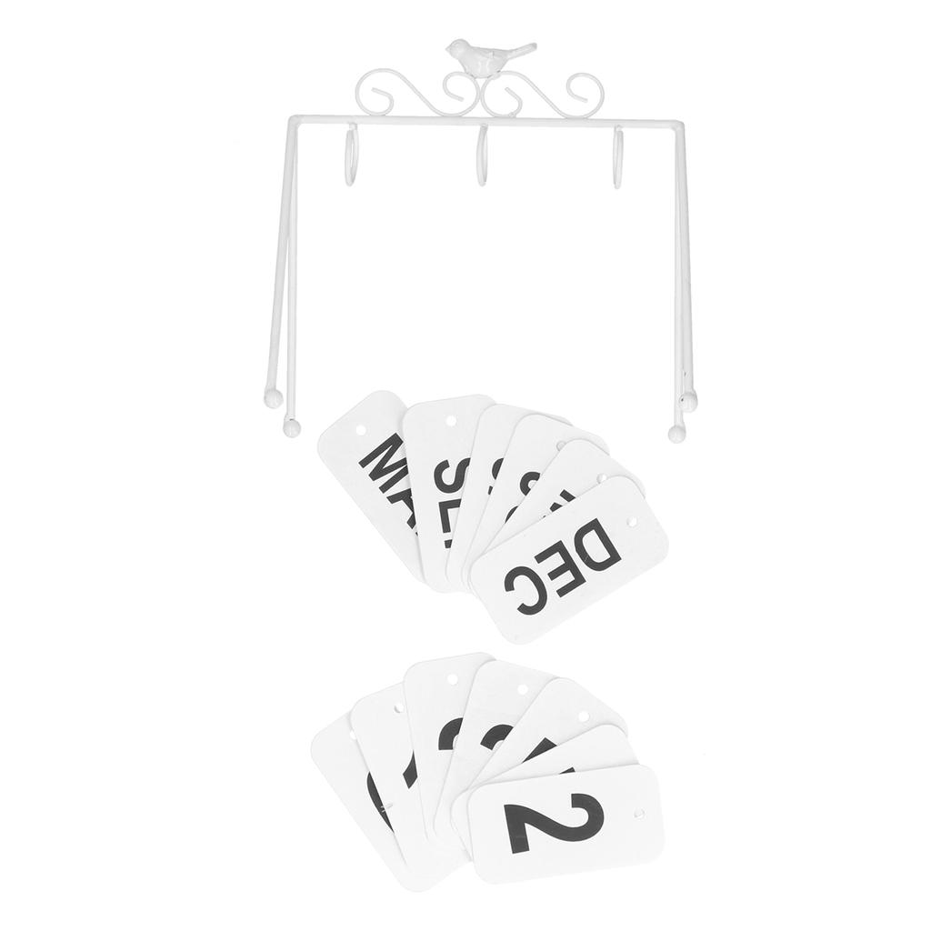 Buy Wrought Iron Standing Desk Calendar Metal Flip Perpetual Calendar for Home Office Party at