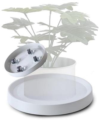 S.fields.inc Flower Pot Stand, Pot Holder, Hidden Casters, Planter Base, Flower Stand, Plastic, White, Indoor/outdoor (28.5cm)