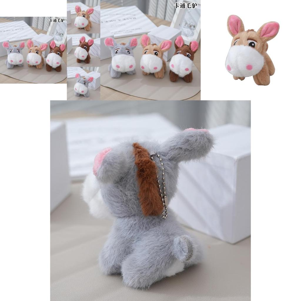 Charming Cartoon Plush Donkey Doll Keychain Custom Company Gift Fluffy Material 12cm